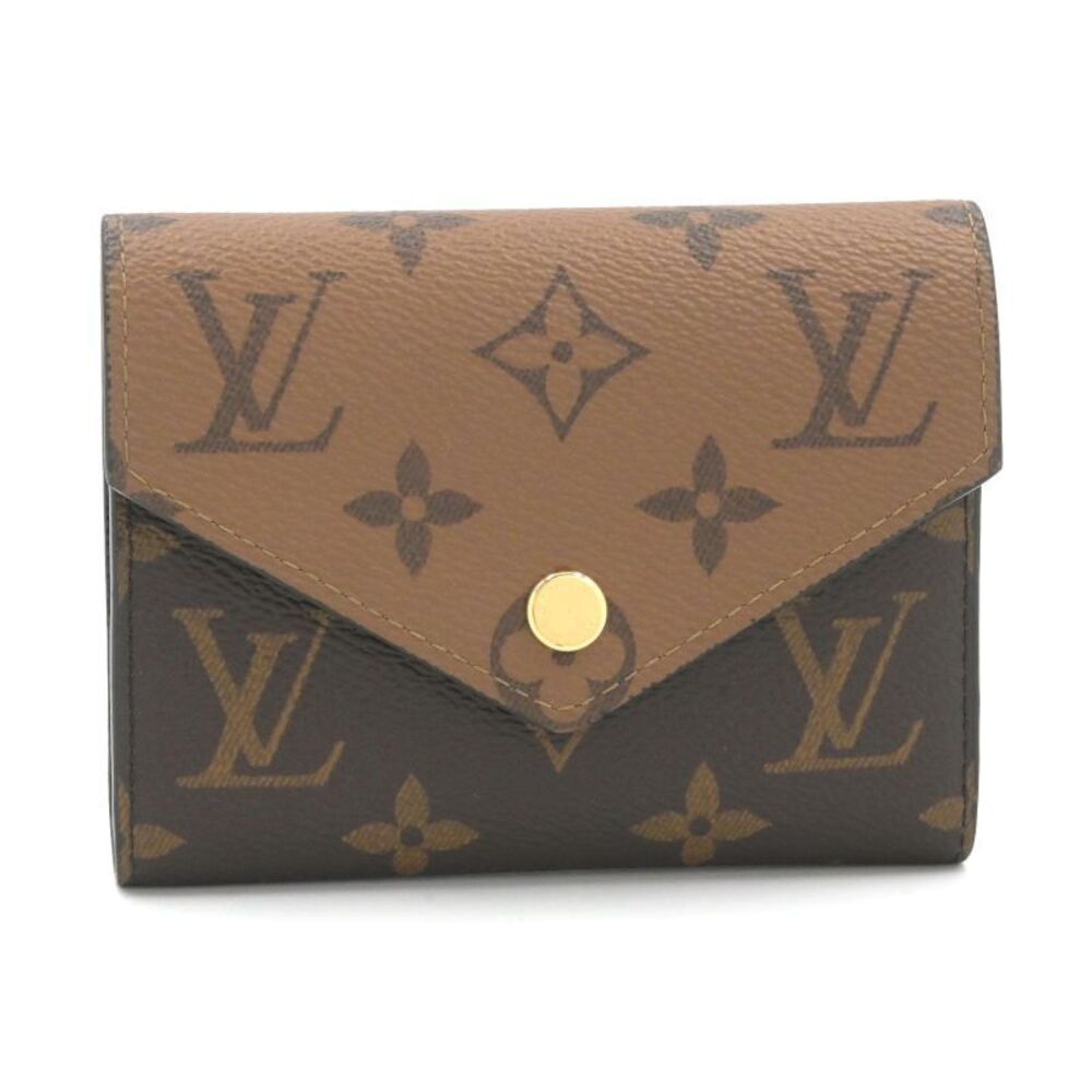 Louis Vuitton Portefeuille Victorine Monogram Wallet Canvas Leather Brown